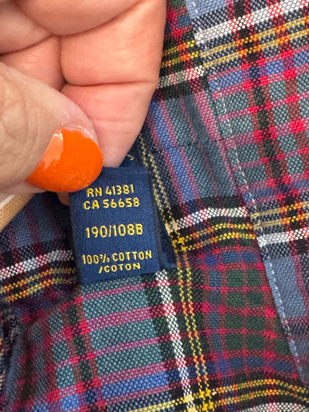 Ralph Lauren Blue Multicolor Plaid Button Down Shirt XXL preppy