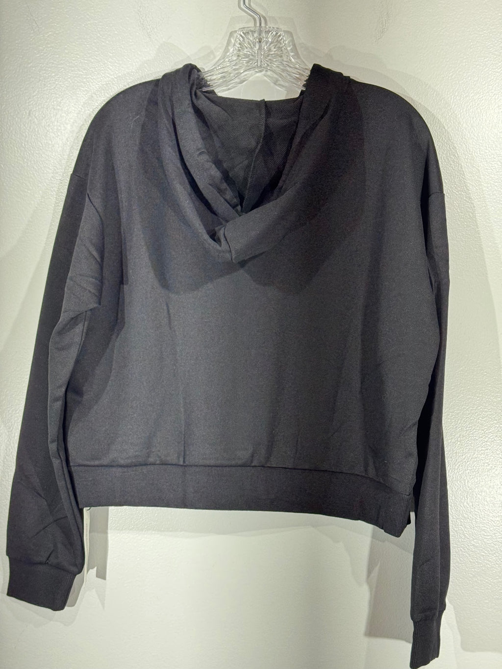 Black Full Zip Hoodie Sweatshirt size M, casual, minimalist