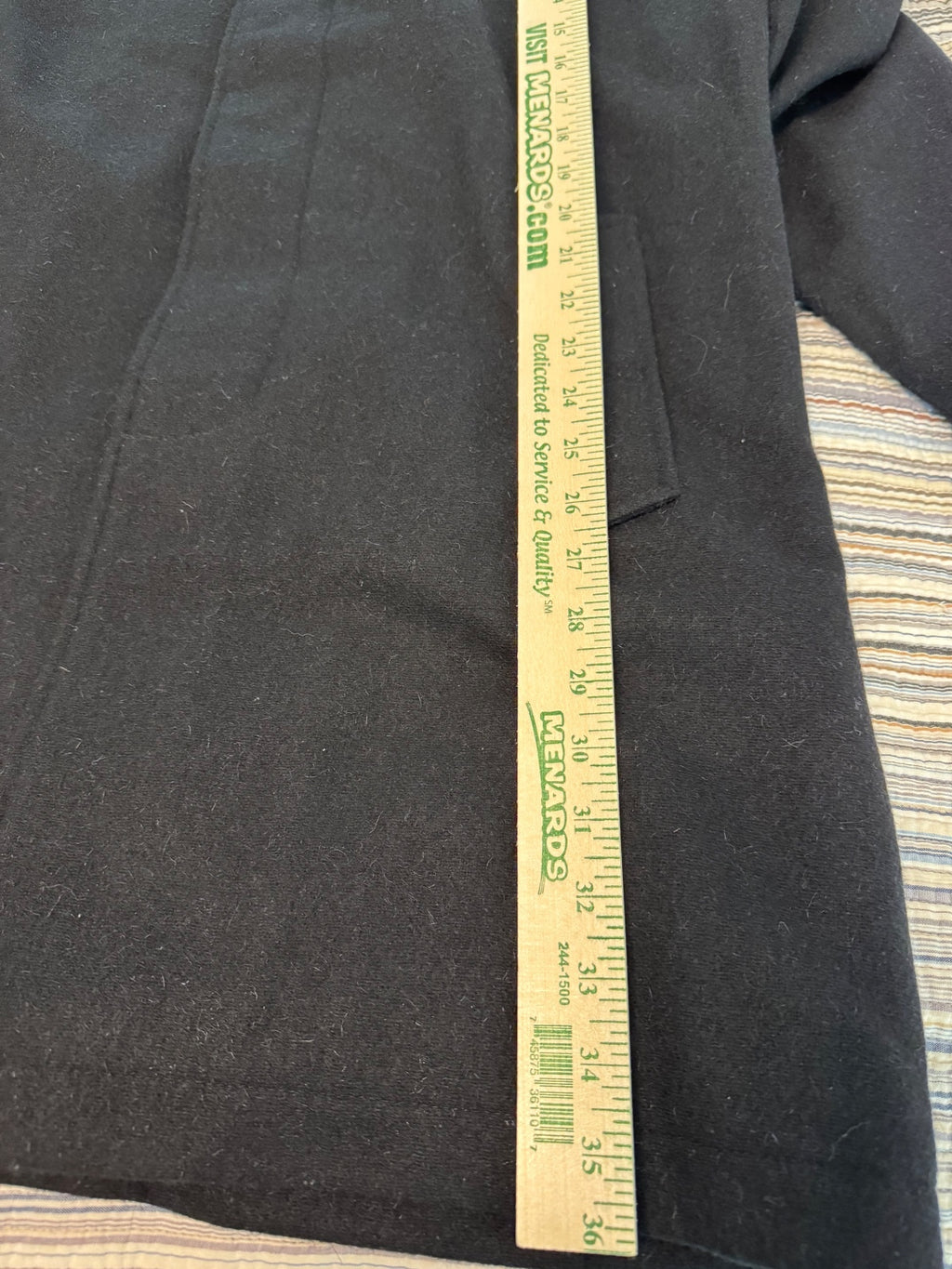 Classic Black Wool Overcoat for Men size L, wool, business professional