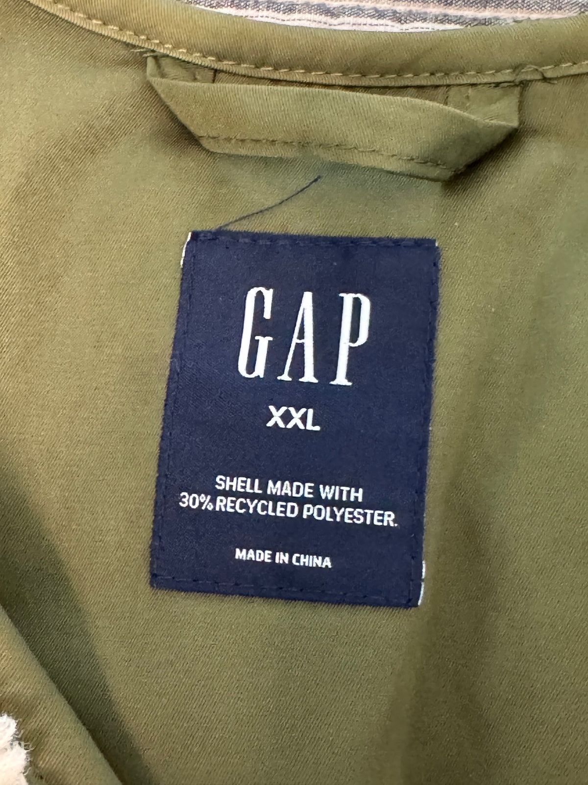 GAP Women’s XXL Sherpa Coat Ivory Olive Green Jacket, Cabincore, Gorpcore