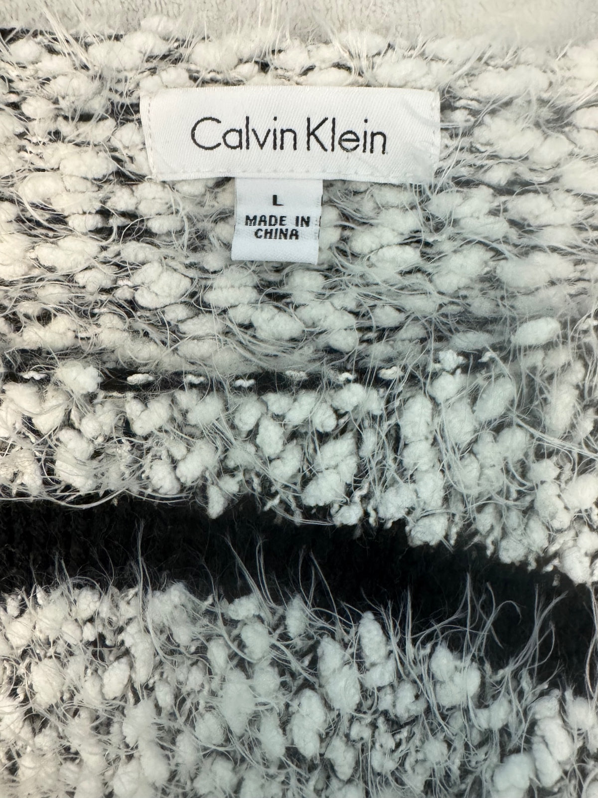 Calvin Klein Women's Cozy Striped Pullover Sweater Size Large, lounge, winter