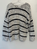 Calvin Klein Women's Cozy Striped Pullover Sweater Size Large, lounge, winter