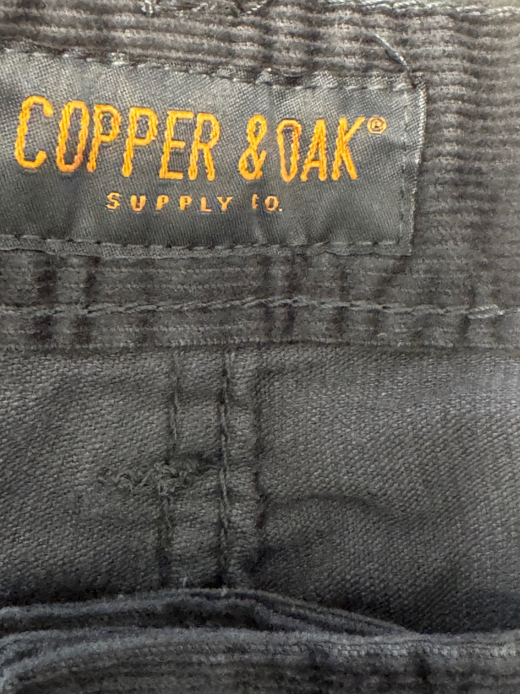 Copper & Oak Men's Dark Gray Corduroy Pants Size 36x32