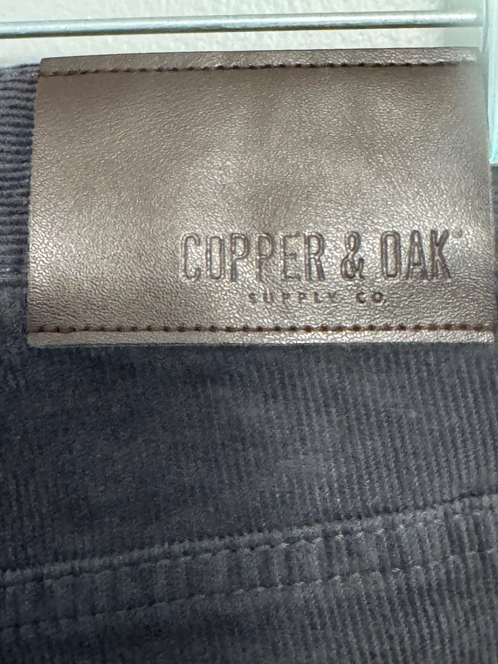Copper & Oak Men's Dark Gray Corduroy Pants Size 36x32