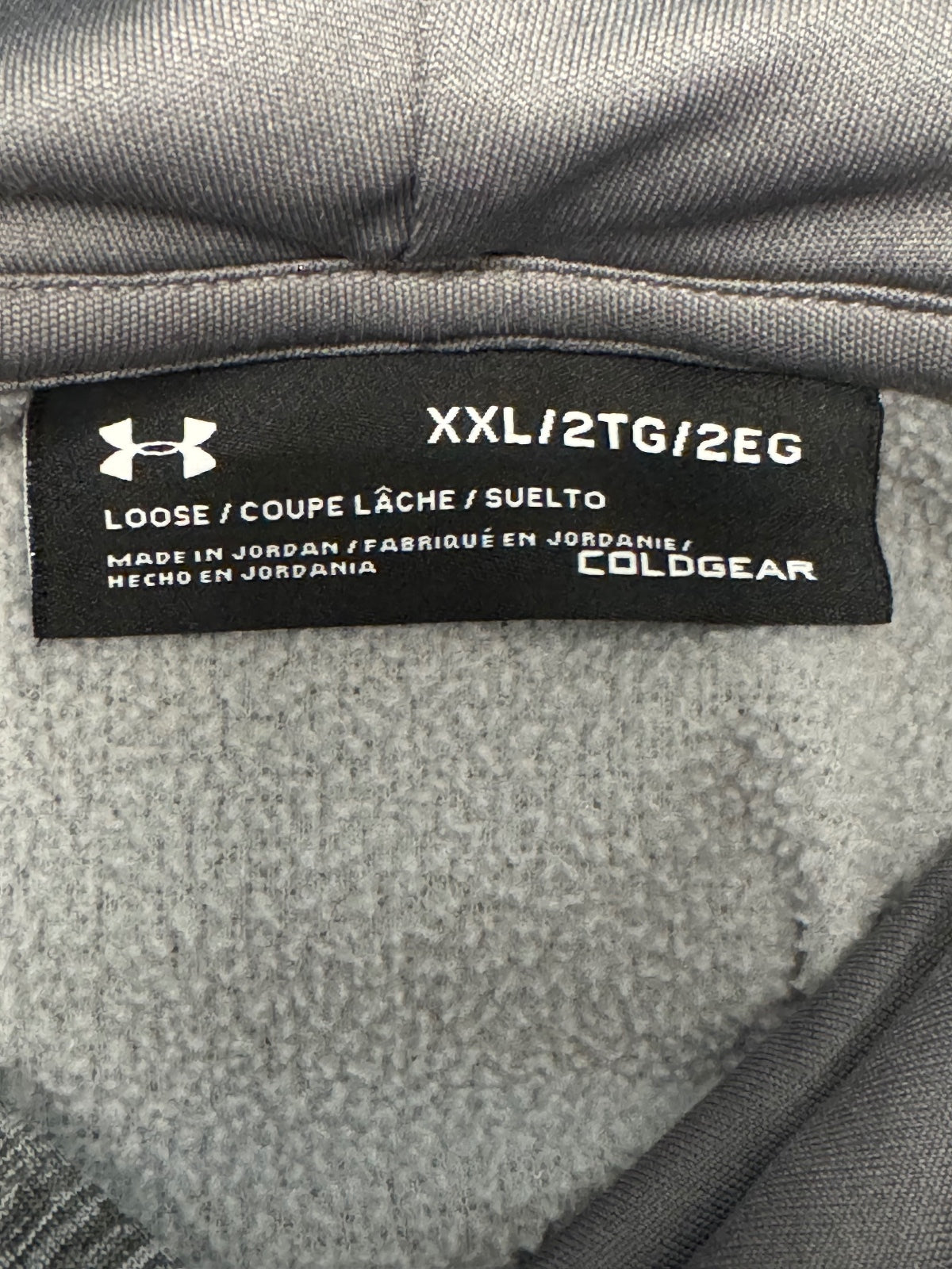 Under Armour Loose ColdGear  Gray Hoodie Pink Logo XXL, athleisure
