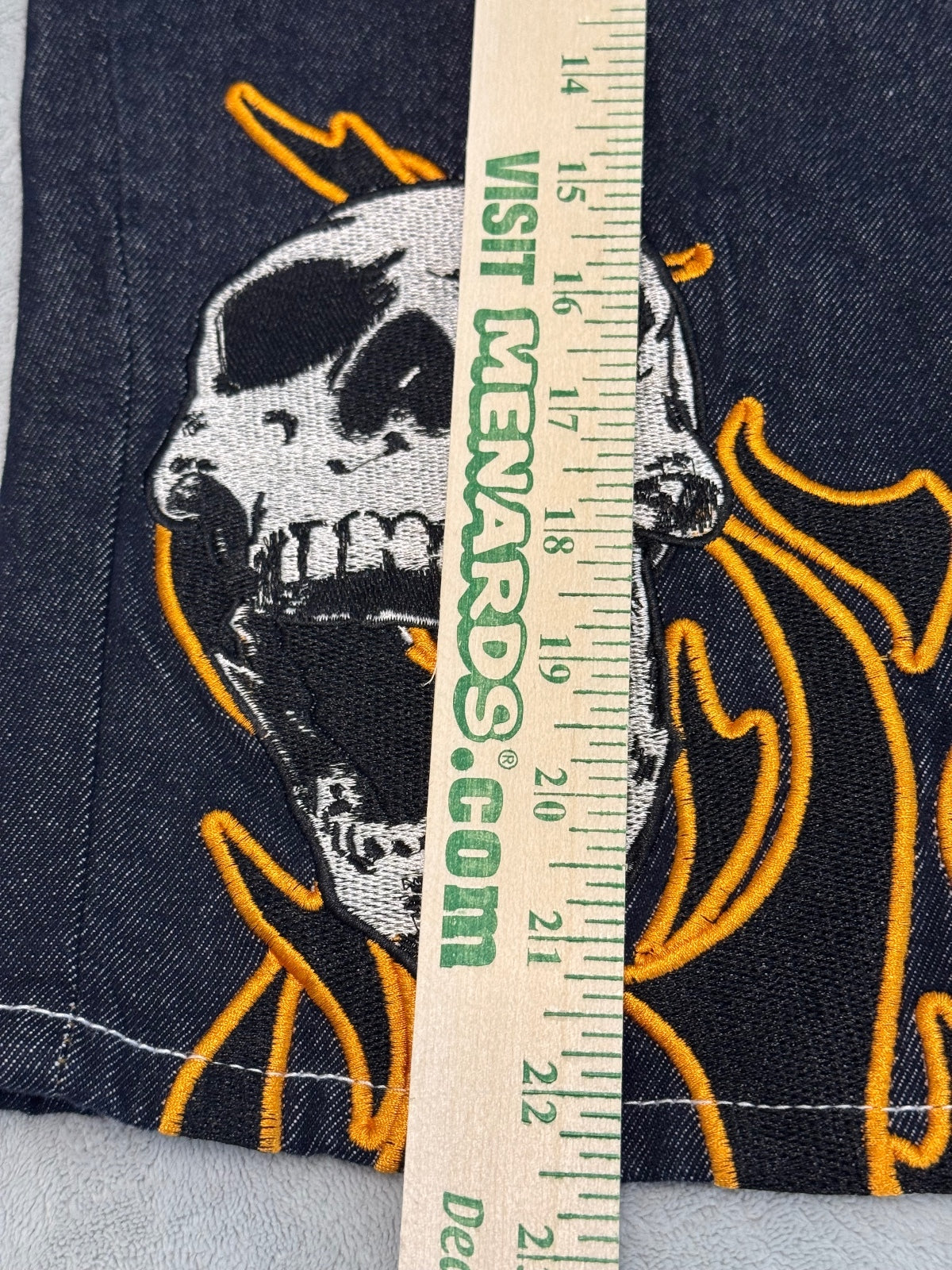 No Fear Denim Shorts Skull Rose Graphic Size 34, edgy, skater, baggy, loose