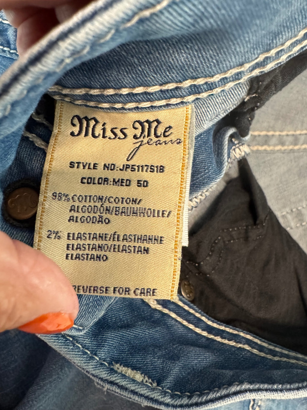 Miss Me Skinny Jeans Medium Wash Size 30