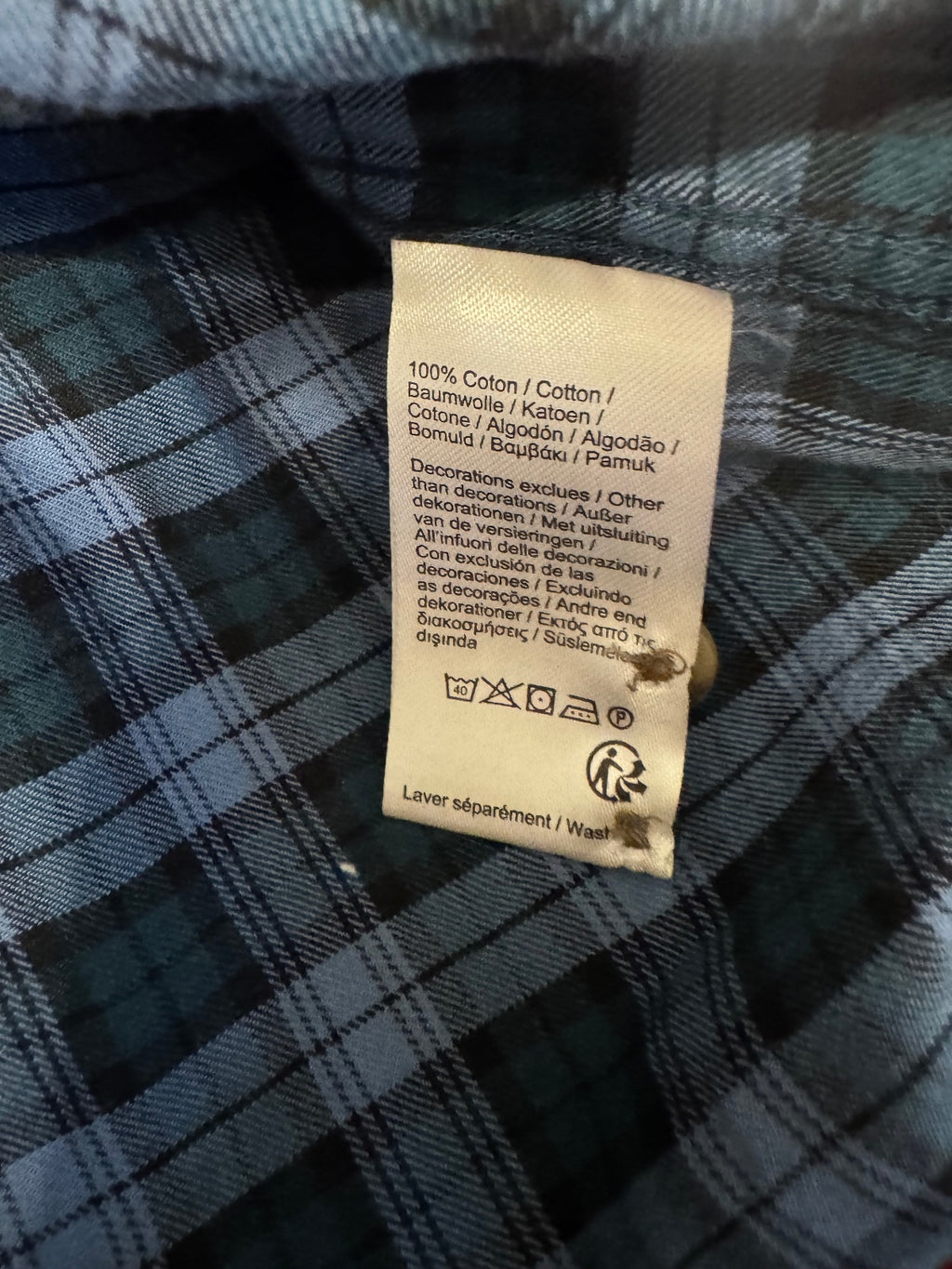 Lacoste Regular Fit Blue Plaid Long Sleeve Button Front Shirt Size XL, preppy