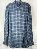 Polo Ralph Lauren blue plaid button down shirt size XXL, preppy, menswear