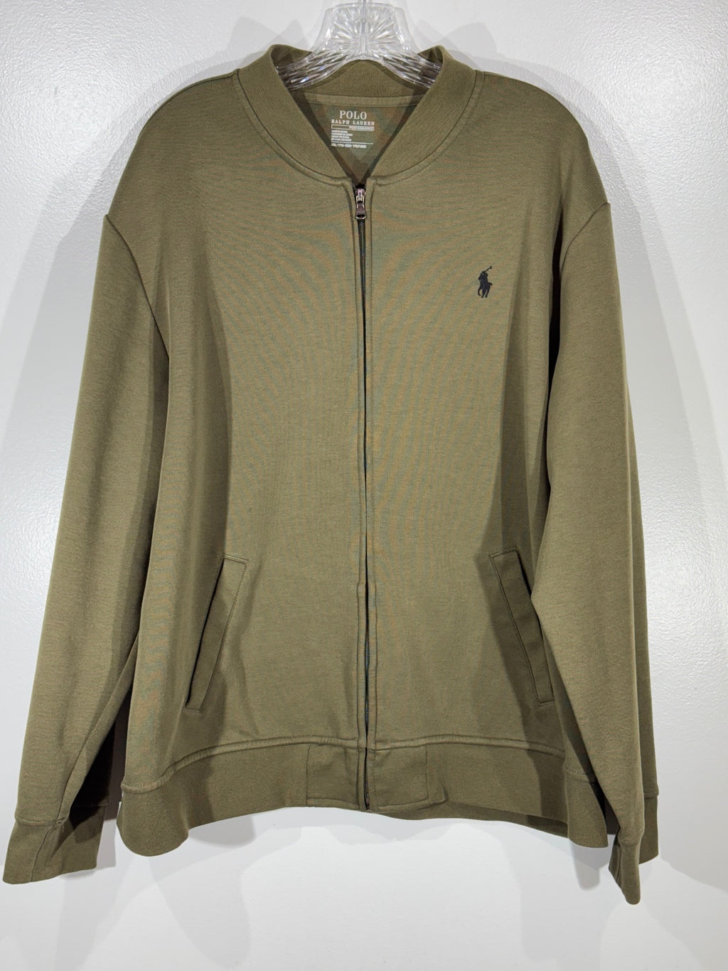 Polo Ralph Lauren Performance olive full zip sweatshirt, size XXL, preppy