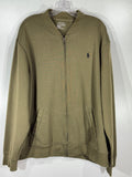 Polo Ralph Lauren Performance olive full zip sweatshirt, size XXL, preppy
