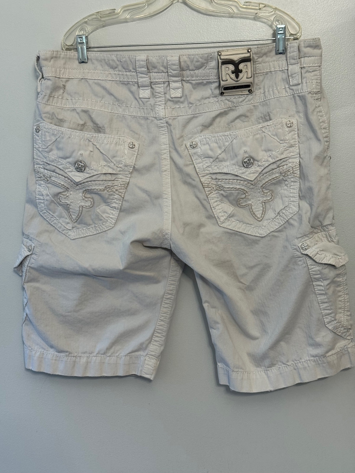 Rock Revival Classic cargo shorts size 40, edgy, distressed, loose, streetwear