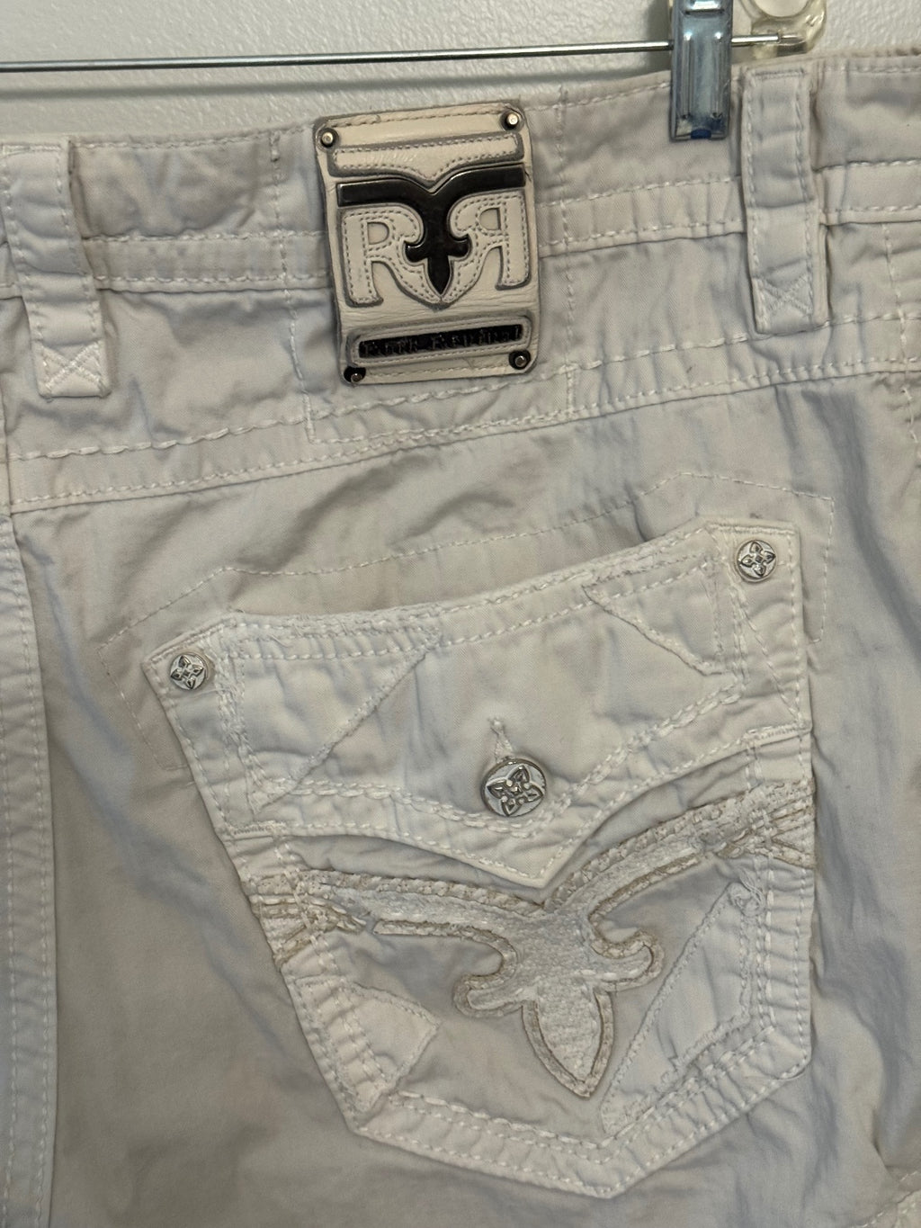 Rock Revival Classic cargo shorts size 40, edgy, distressed, loose, streetwear
