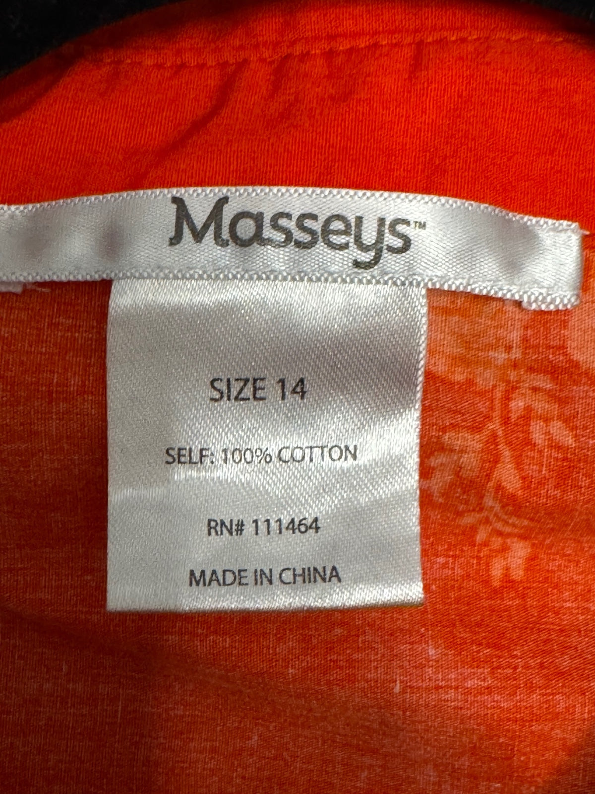 Masseys Red Floral Button Front Shirt Size 14