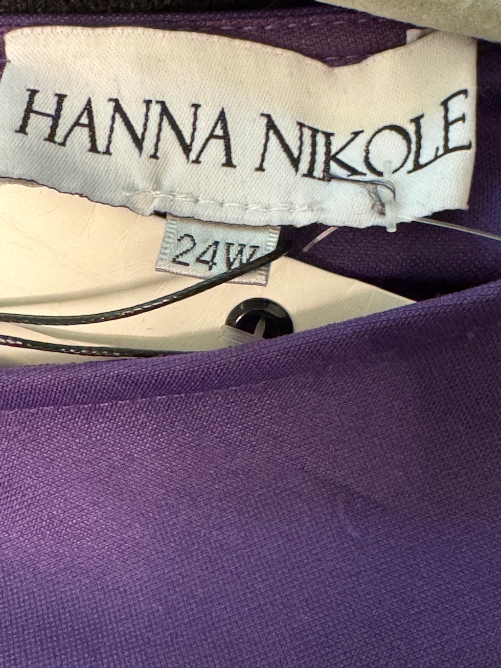 Hanna Nikole Women’s Plus Size 24W Purple Ruffle Tie Waist  Midi Dress, Career