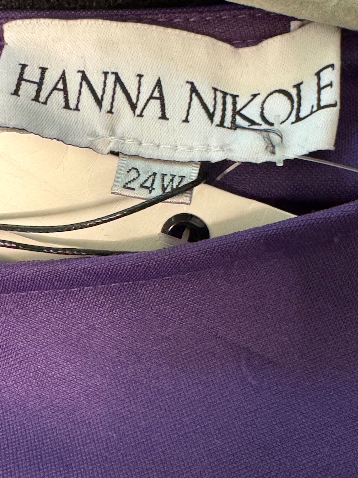 Hanna Nikole Women’s Plus Size 24W Purple Ruffle Tie Waist  Midi Dress, Career