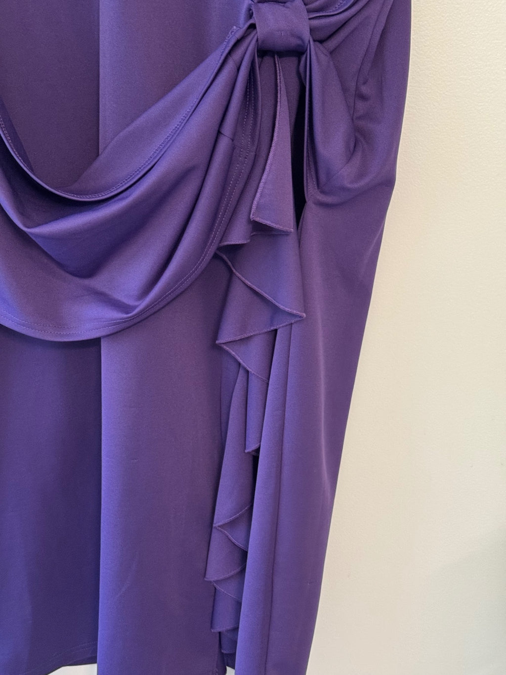Hanna Nikole Women’s Plus Size 24W Purple Ruffle Tie Waist  Midi Dress, Career