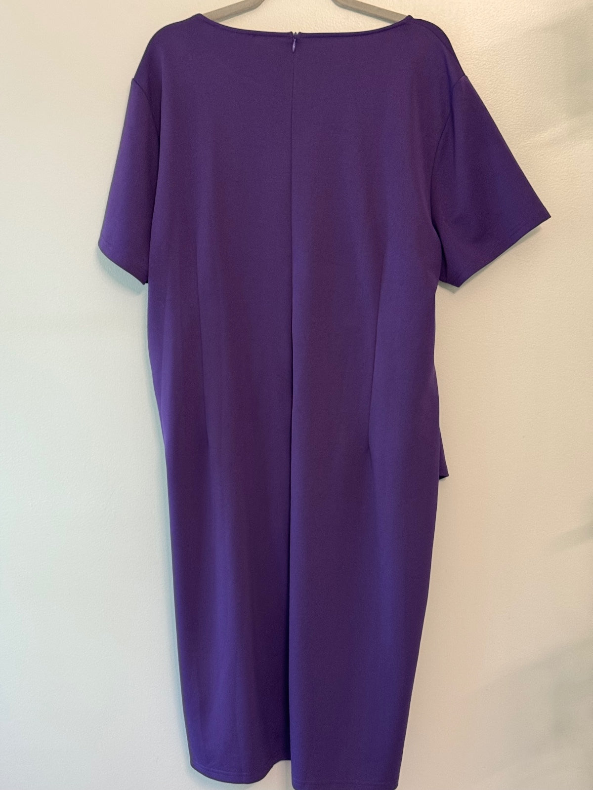 Hanna Nikole Women’s Plus Size 24W Purple Ruffle Tie Waist  Midi Dress, Career