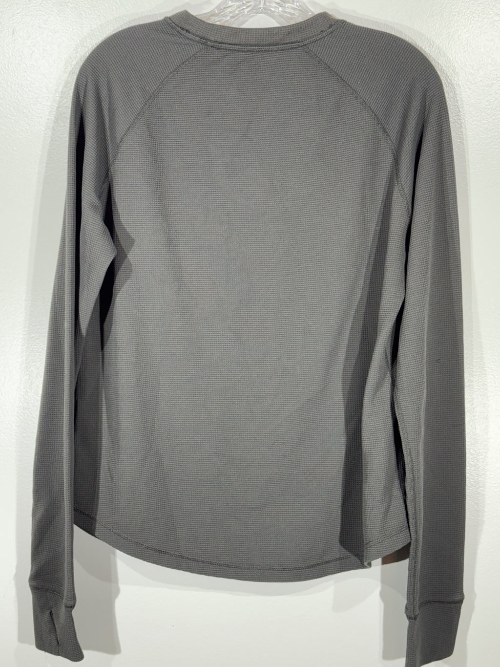 Eddie Bauer Women's Gray Waffle Knit Long Sleeve Top Size TL