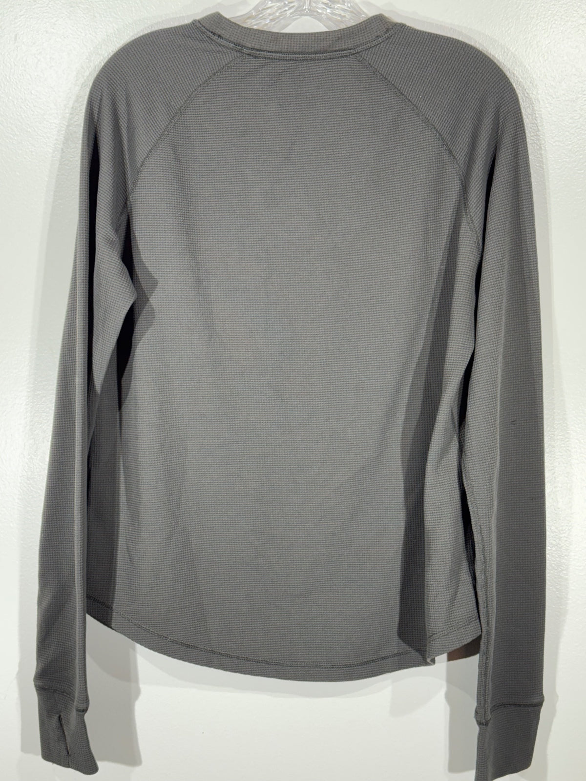 Eddie Bauer Women's Gray Waffle Knit Long Sleeve Top Size TL
