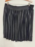 Torrid Size 1 Black Faux Leather Pleated Skirt Plus Size A-Line Midi whimsigoth
