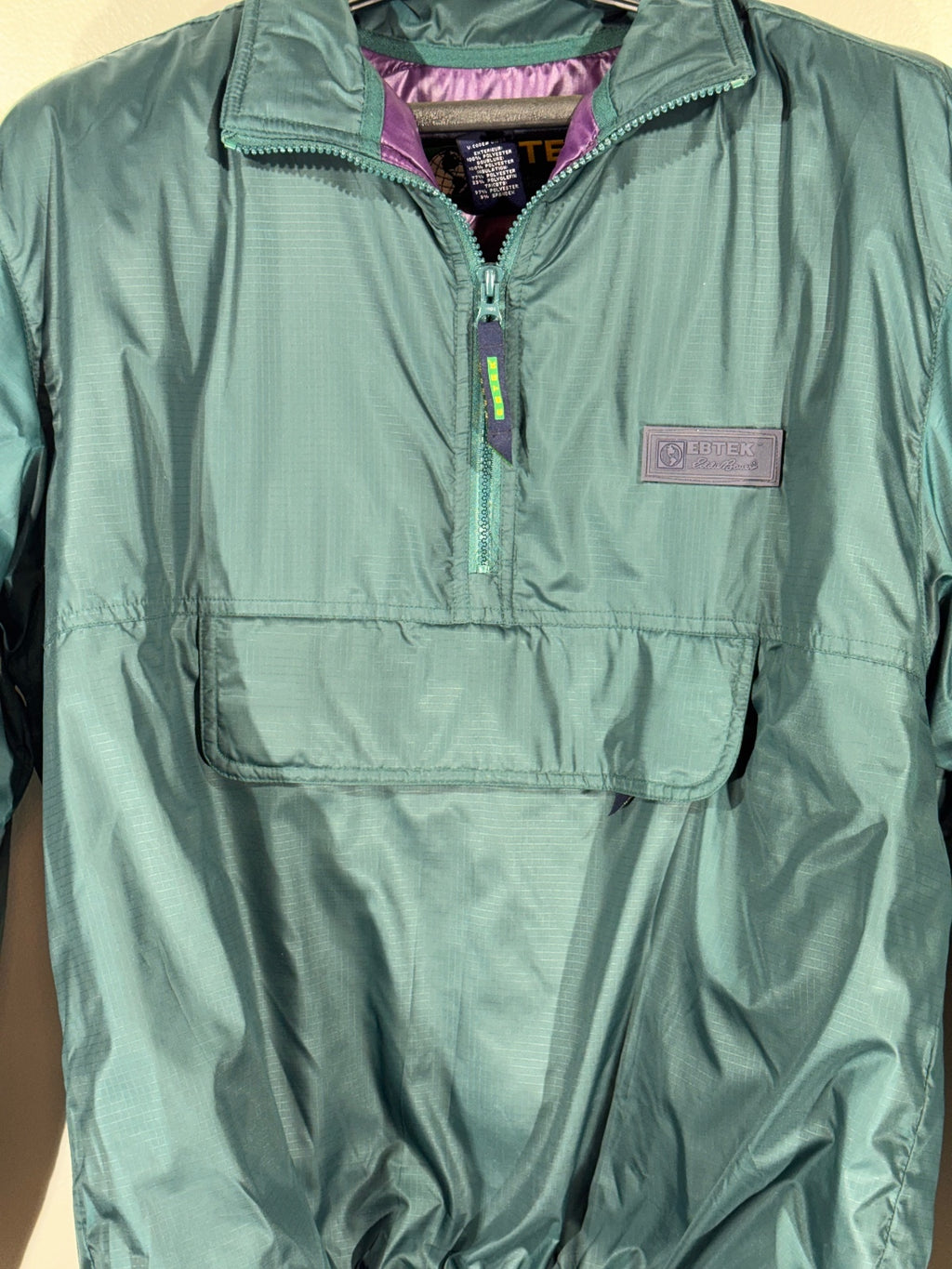 Vintage 90s Eddie Bauer EBTEK Men’s XS Teal Purple Thinsulate Anorak Jacket