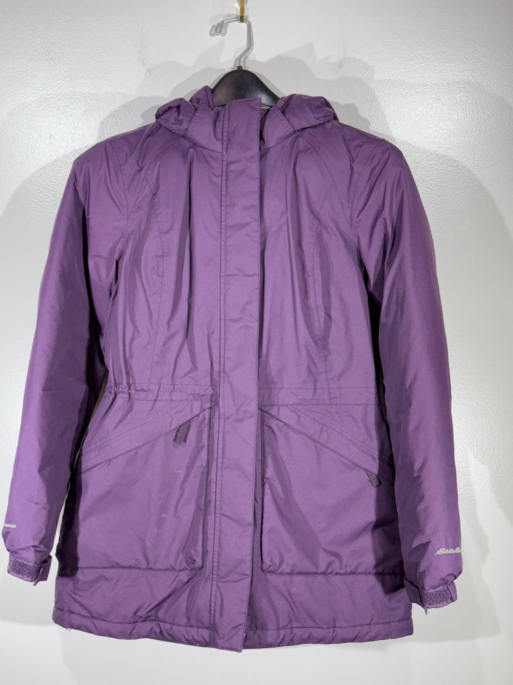 Eddie Bauer Women's Purple Down Hooded Parka Jacket Size S gorpcore classiccore