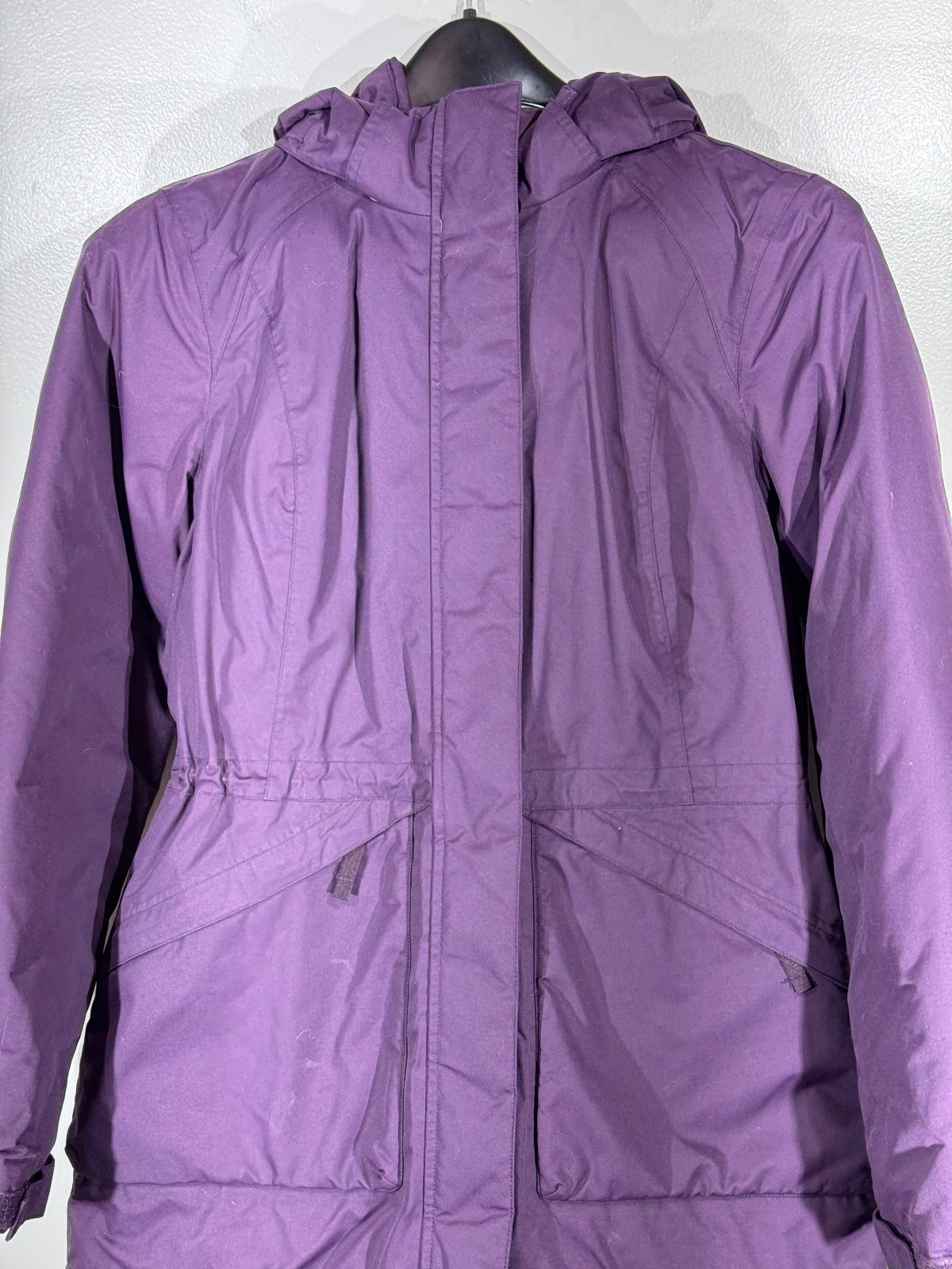 Eddie Bauer Women's Purple Down Hooded Parka Jacket Size S gorpcore classiccore