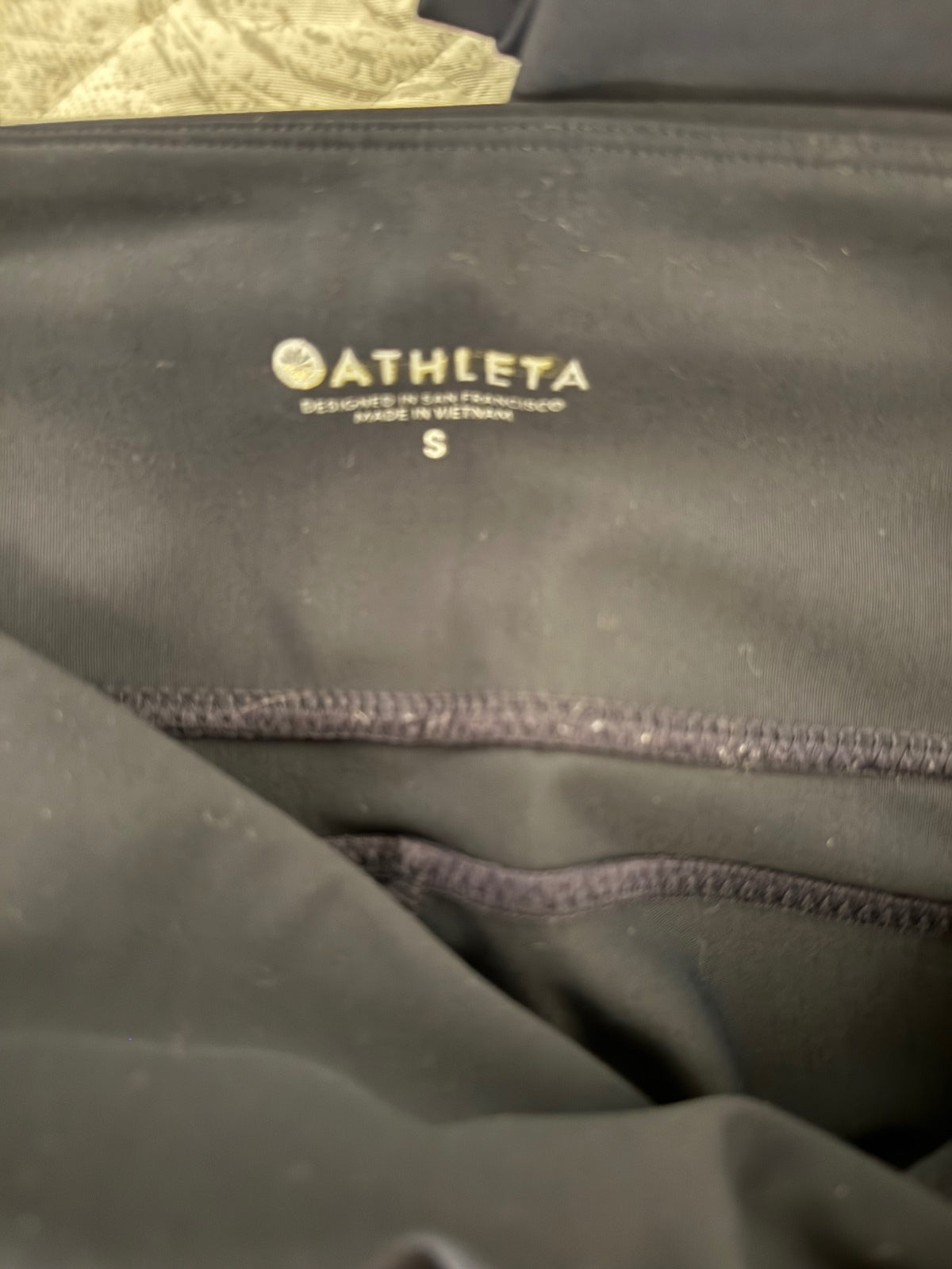 Athleta Stellar Tight Pants dark blue Women’s S Zip Pockets Split Hem