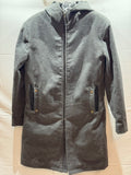 The Wool Makers XS Gray Wool Blend Hooded Long Coat Full Zip NWT