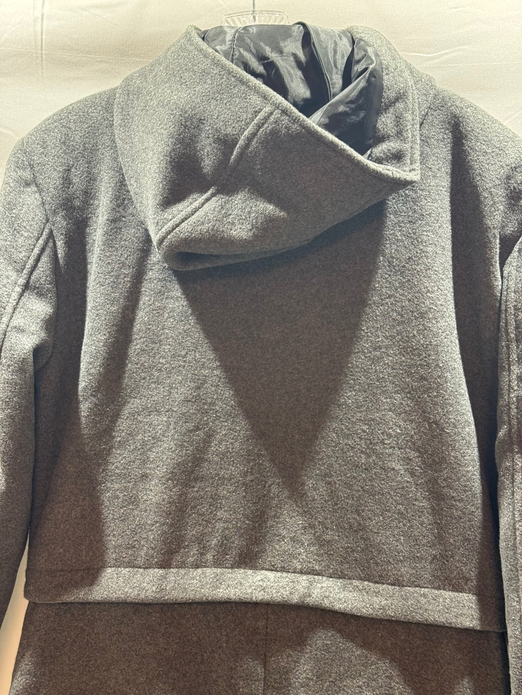 The Wool Makers XS Gray Wool Blend Hooded Long Coat Full Zip NWT