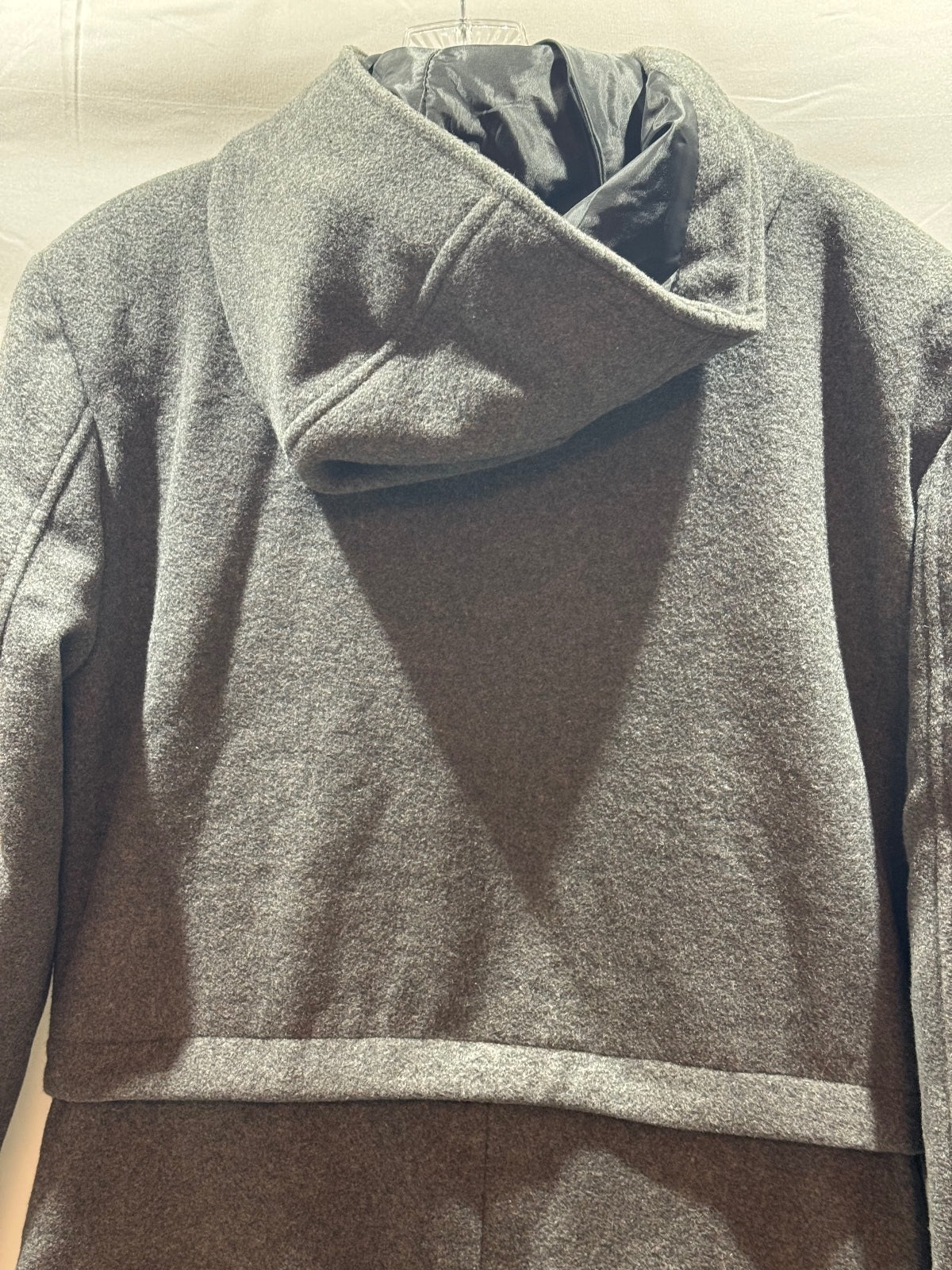 The Wool Makers XS Gray Wool Blend Hooded Long Coat Full Zip NWT