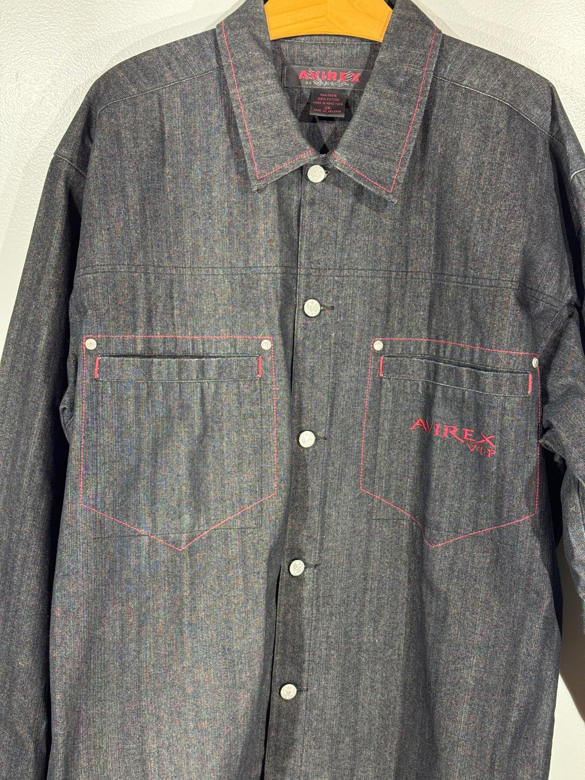 90s Vintage Avirex Denim Jeans Shirt Jacket Mens 2X Streatwear Y2K