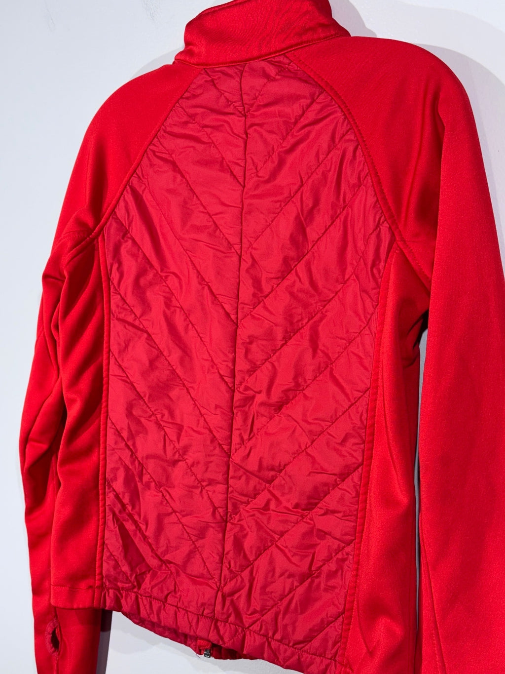 Reebok Women's Red Quilted and Fleece Full-Zip Jacket