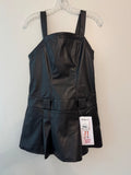 Celebrity Pink Black Faux Leather Skater Dress Size Small, skater, goth