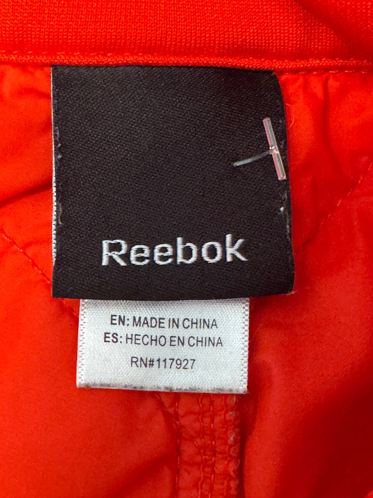 Reebok Women's Red Quilted and Fleece Full-Zip Jacket