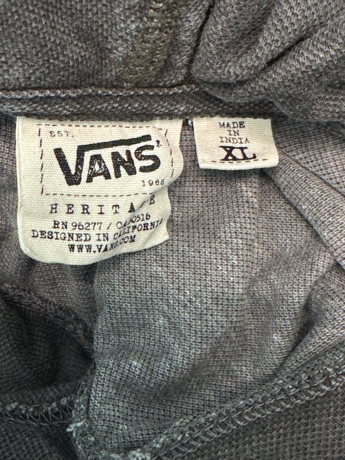Vans Men's Gray Pullover Hoodie Long Sleeve Shirt Size Large