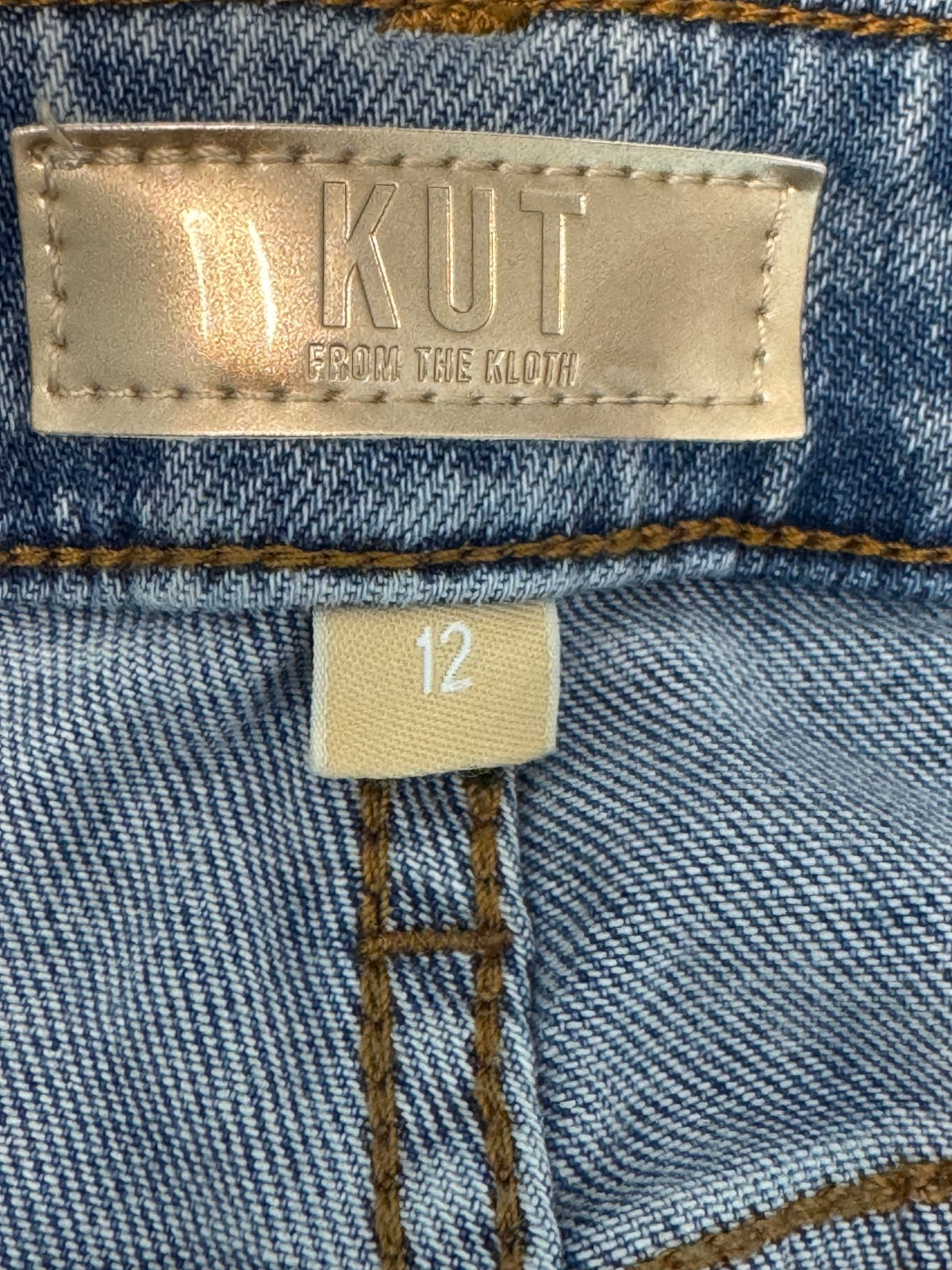 KUT from the Kloth Kelsey Fab Ab Flare Jeans Women’s 12 Light Wash Stretch