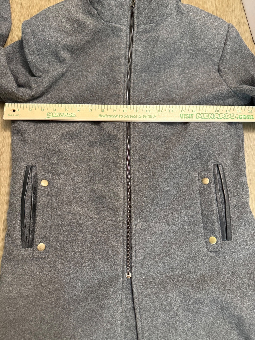 The Wool Makers XS Gray Wool Blend Hooded Long Coat Full Zip NWT