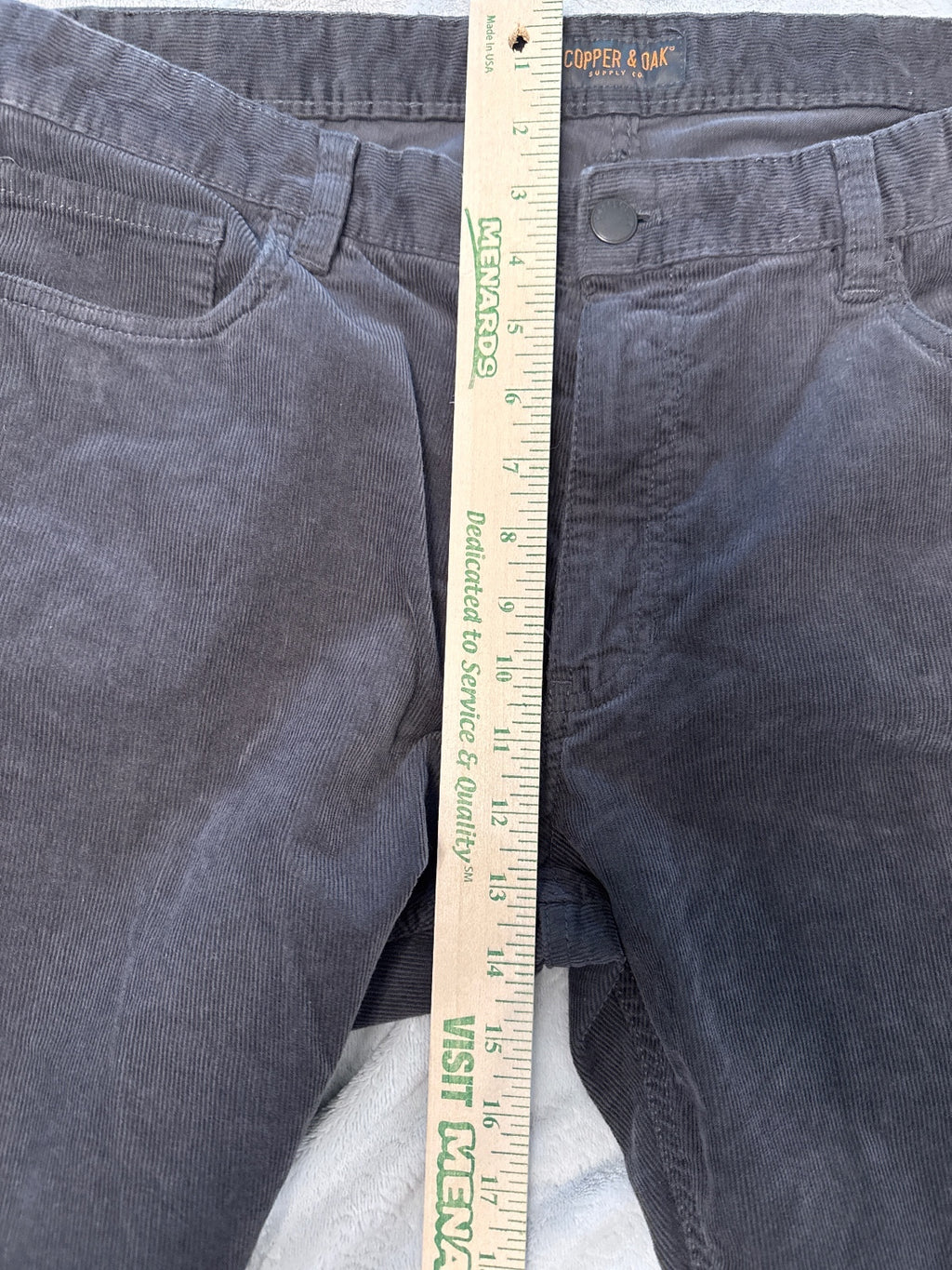 Copper & Oak Men's Dark Gray Corduroy Pants Size 36x32