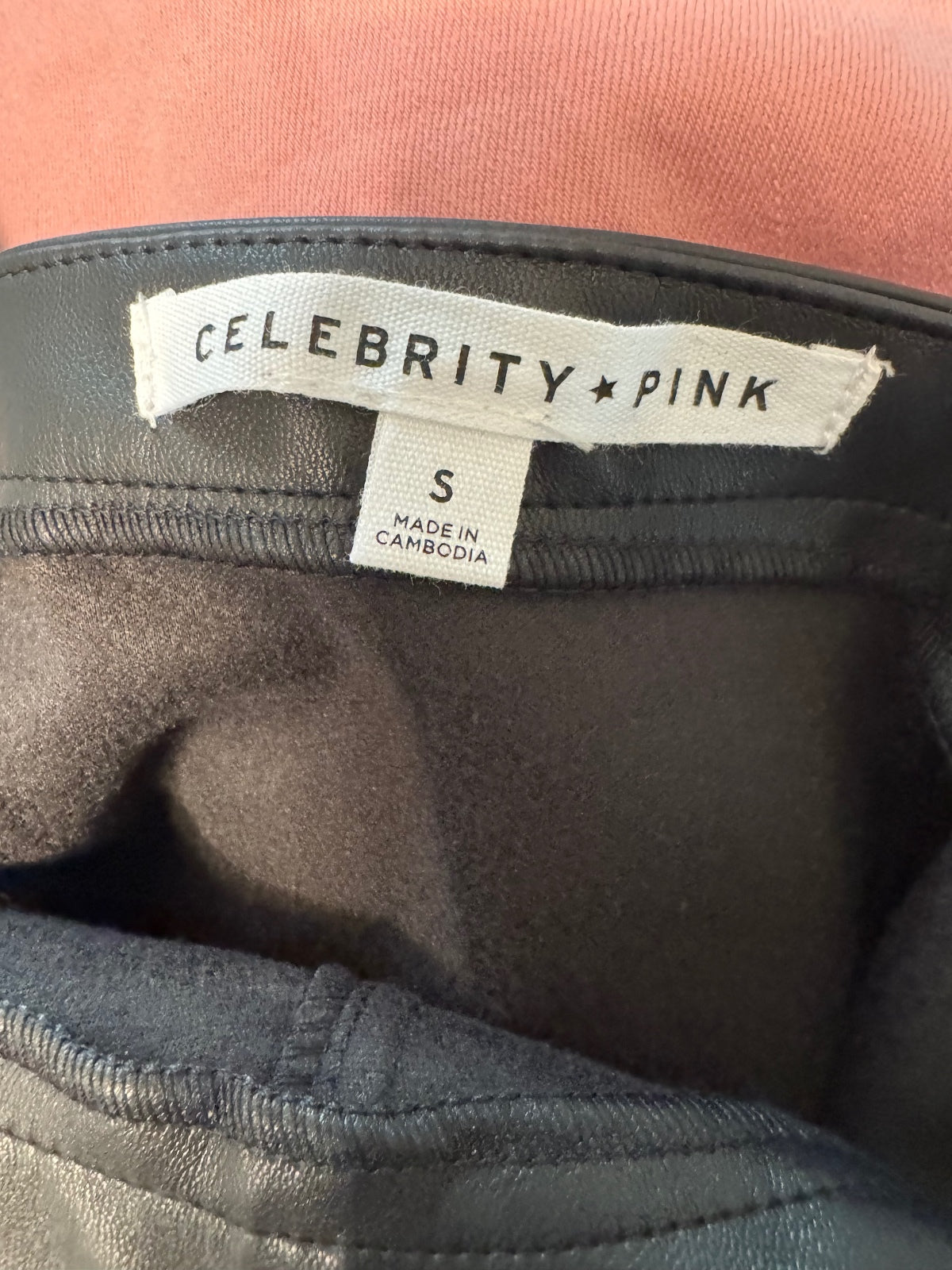 Celebrity Pink Black Faux Leather Skater Dress Size Small, skater, goth