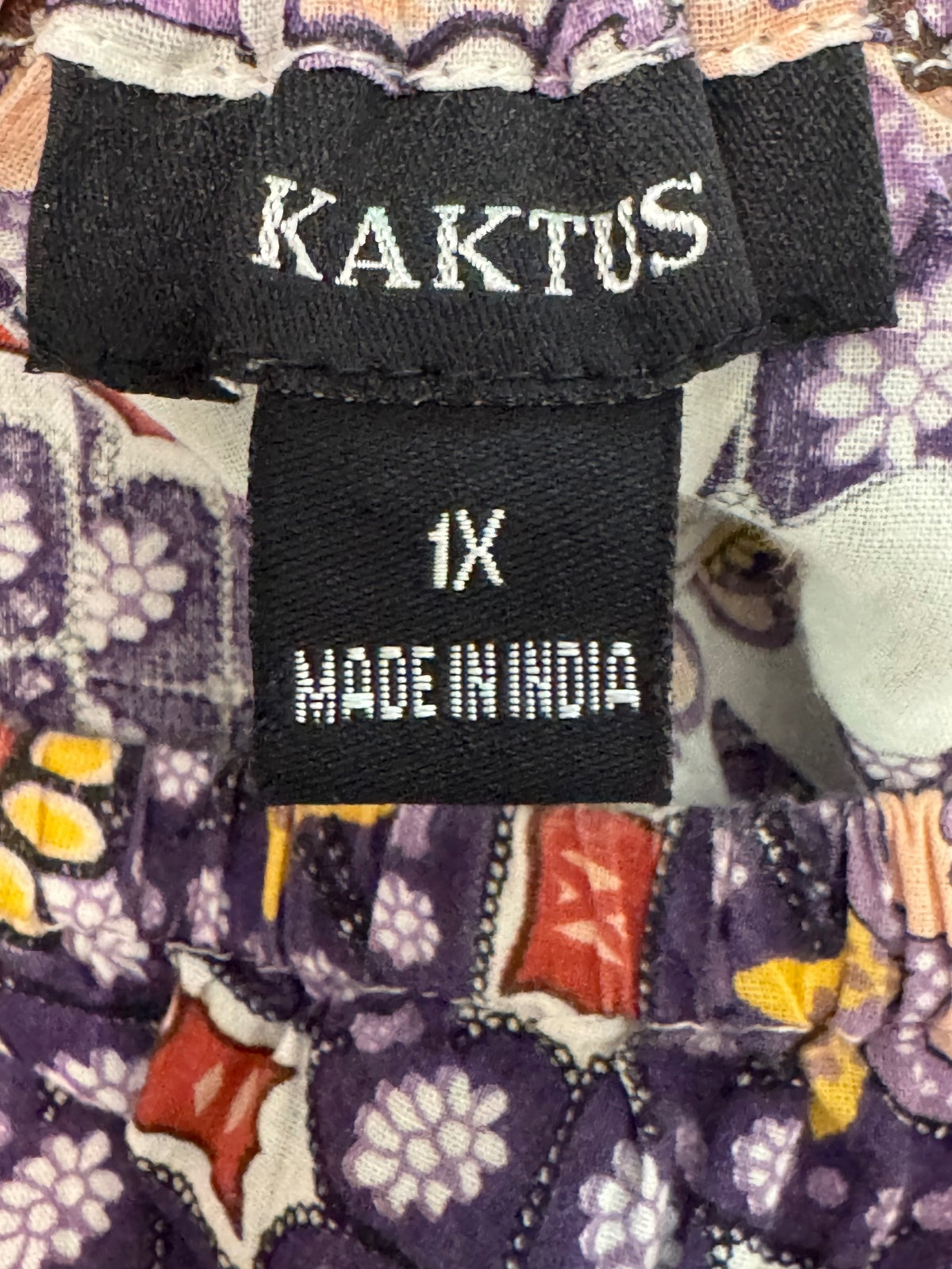 Kaktus 100% Cotton Bohemian Style Off-Shoulder Blouse 1X