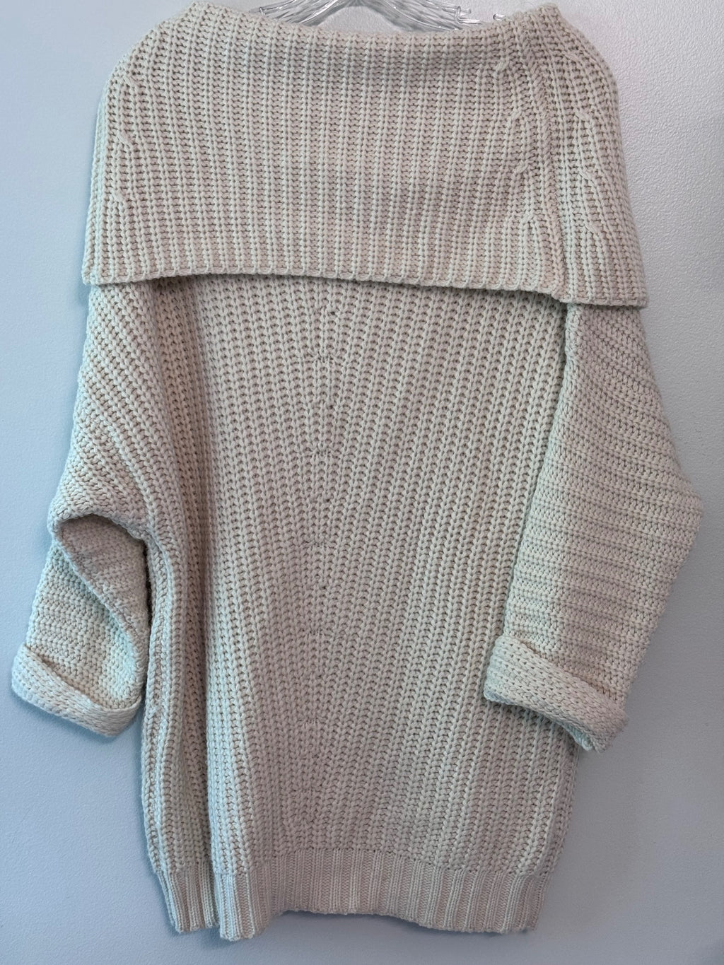 Umgee USA Women's Medium Cream Acrylic Knit Off-Shoulder Sweater