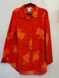 Masseys Red Floral Button Front Shirt Size 14