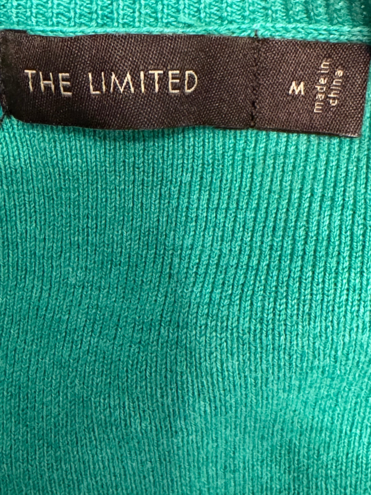 The Limited Women’s M Green Argyle Cardigan Sweater Cotton Blend Preppy