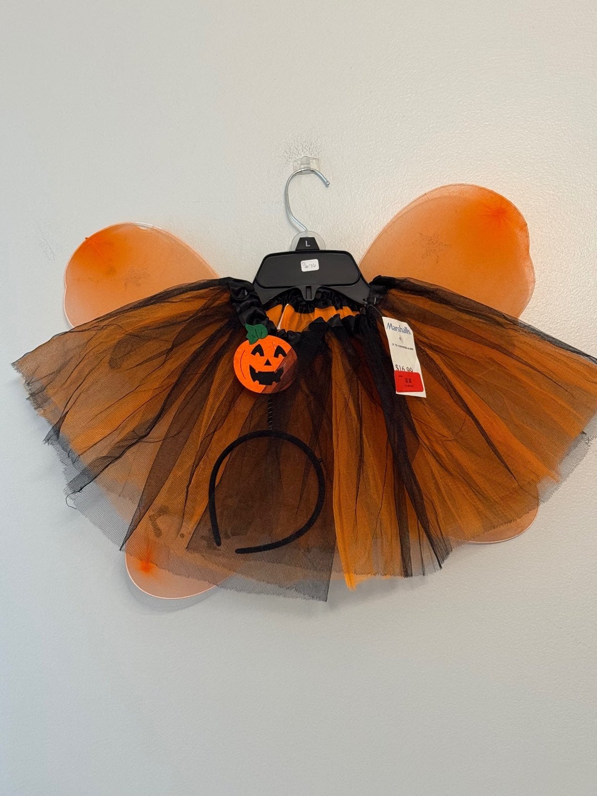 Maddie Halloween Pumpkin Tutu Skirt and Orange Fairy Wings Costume Set
