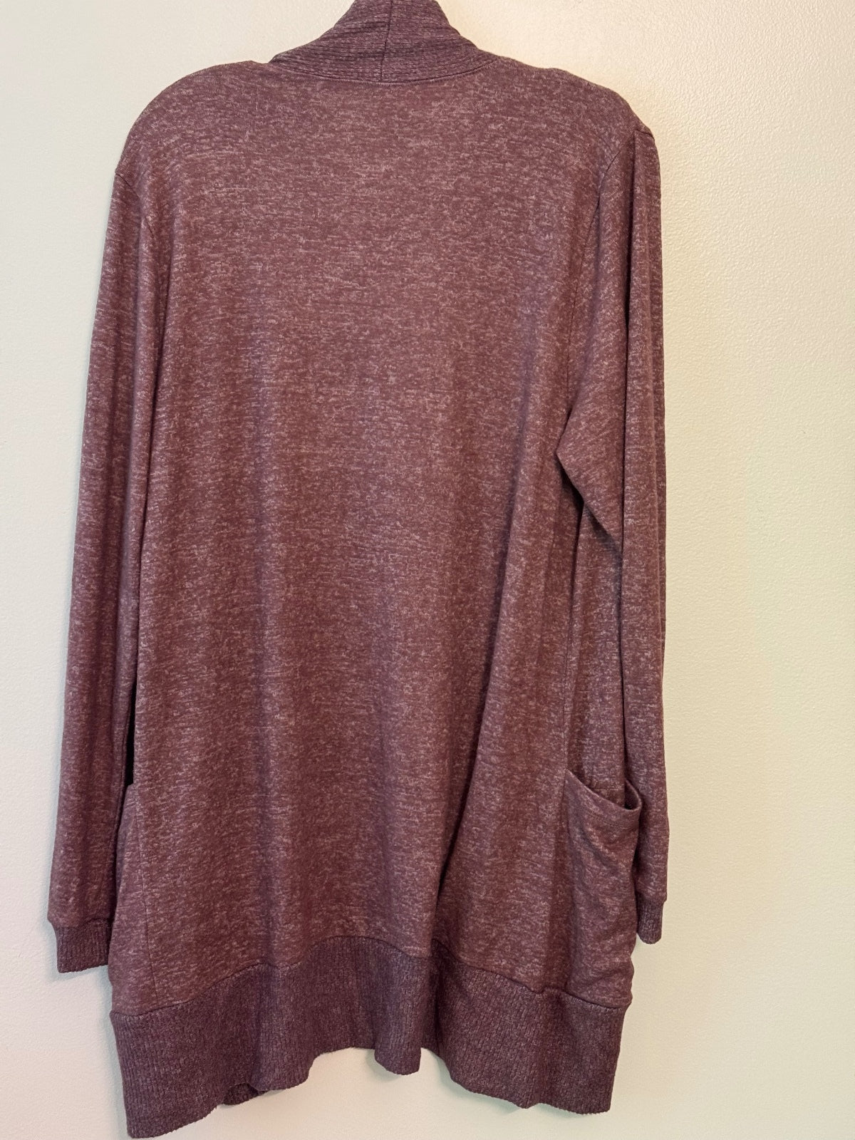 Bobeau Women's Open Front Long Cardigan Sweater Large Mauve