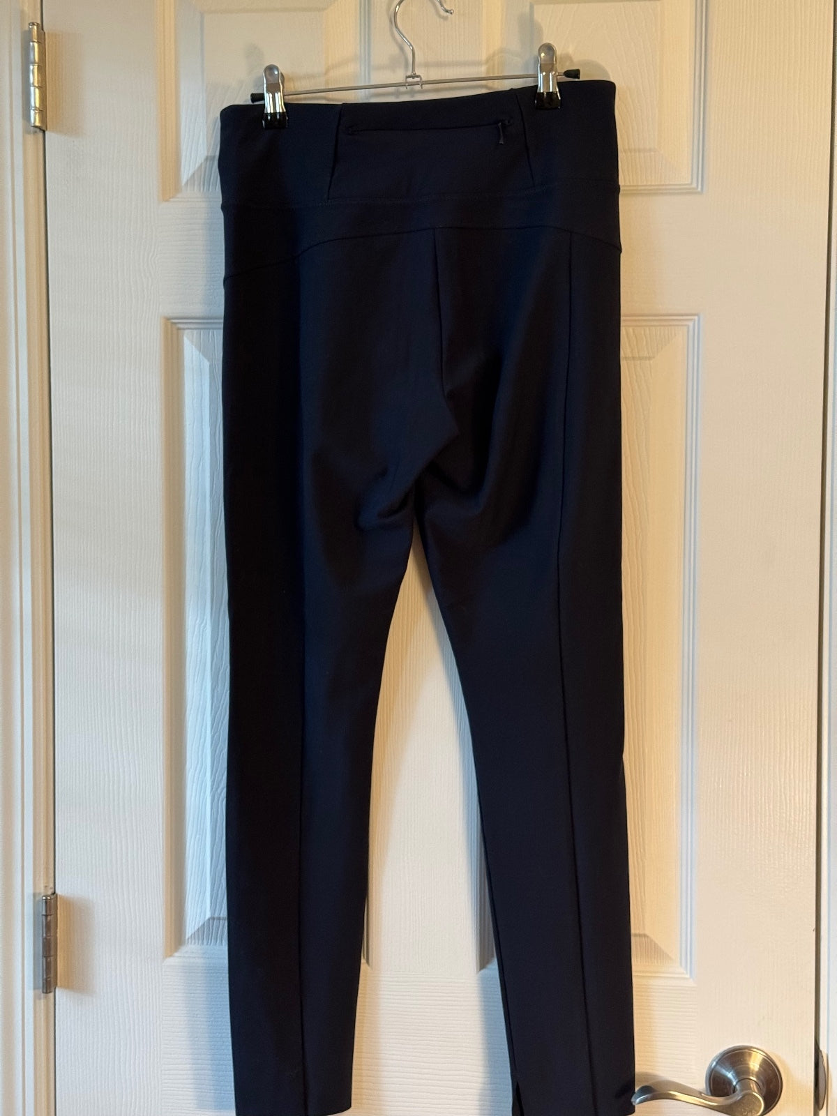 Athleta Stellar Tight Pants dark blue Women’s S Zip Pockets Split Hem