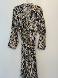 Dennis Basso button down black and cream dress