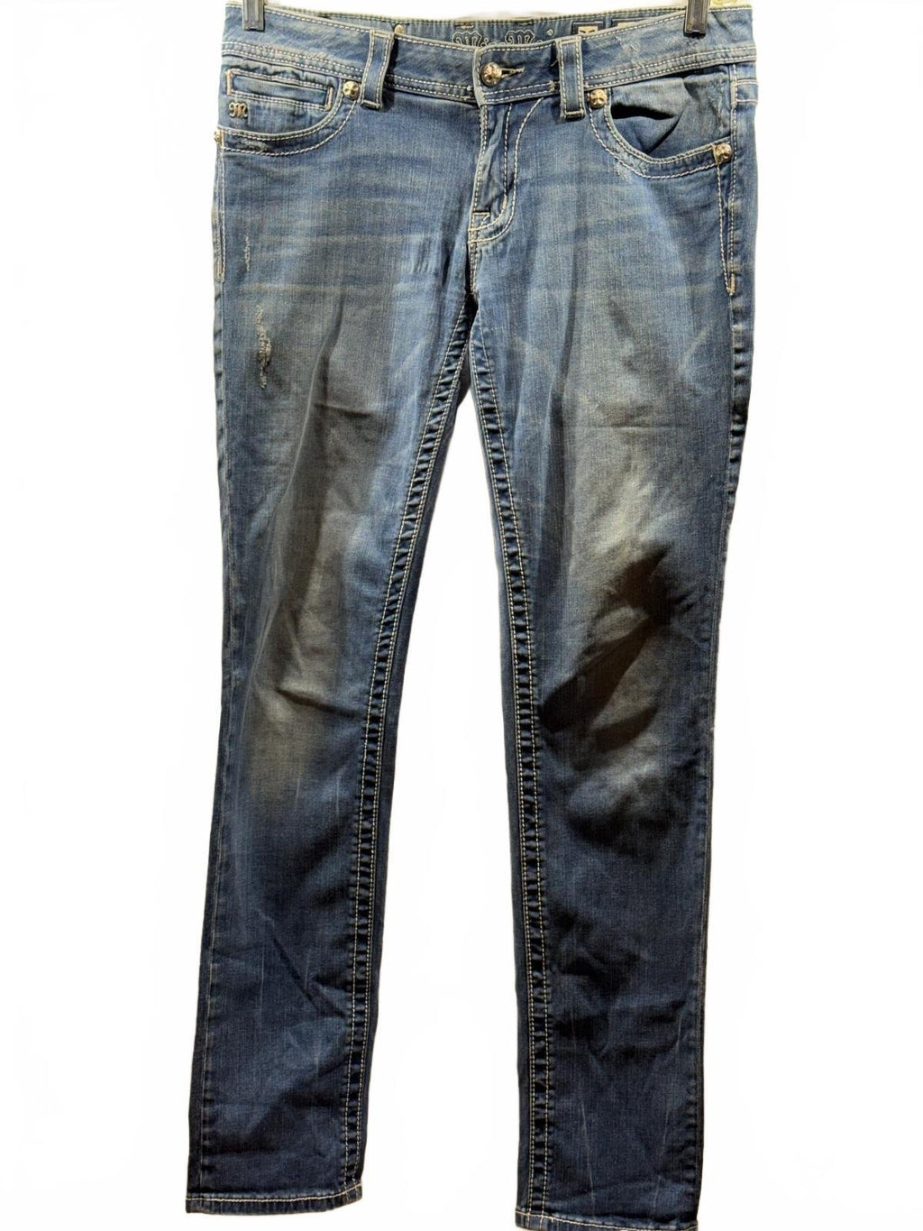 Miss Me Women's Medium Wash Skinny Jeans with Embroidered Back Pockets